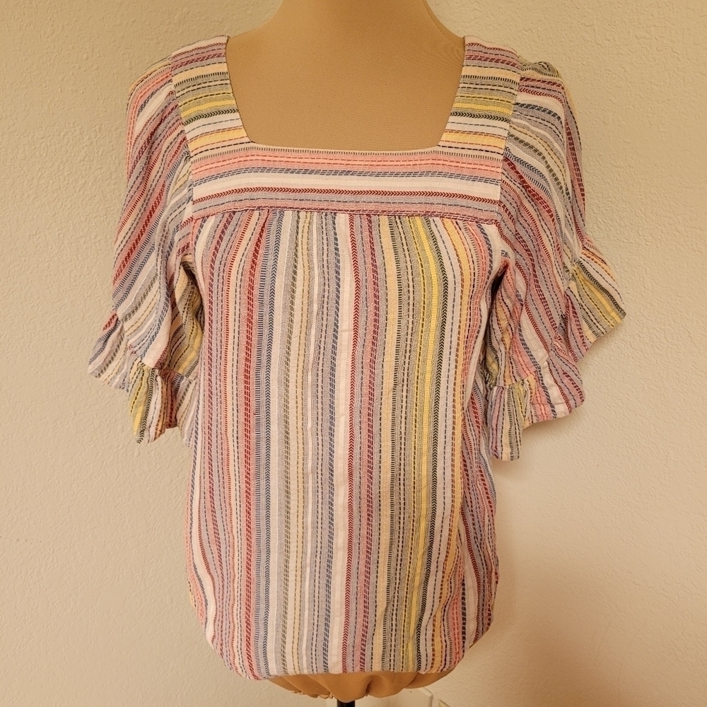 Beach Lunch Lounge Striped Peasent top